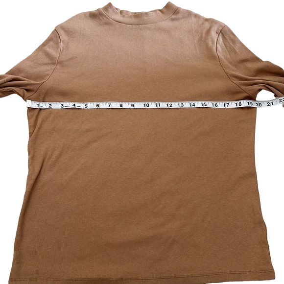 A New Day Women’s Elbow Sleeve Mock Turtleneck T-shirt Tan/Camel Sz XL - Picture 4 of 5